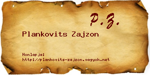 Plankovits Zajzon névjegykártya